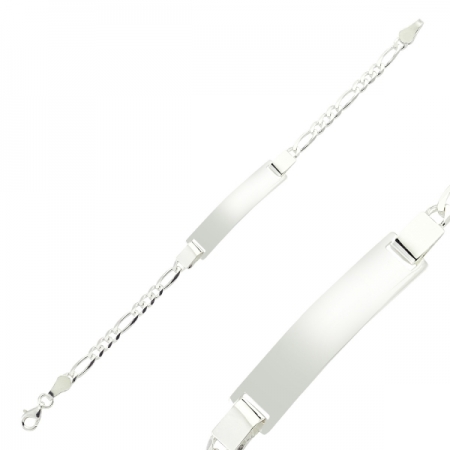 Bratara argint 925 cu placuta si lant figaro - Classical You BTU0047 [0]